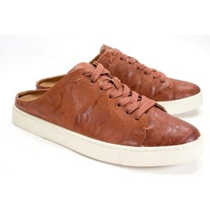 Frye Ivy Low Lace Mule Sneakers Womens Size US 9 M Cognac Leather Comfort Shoes